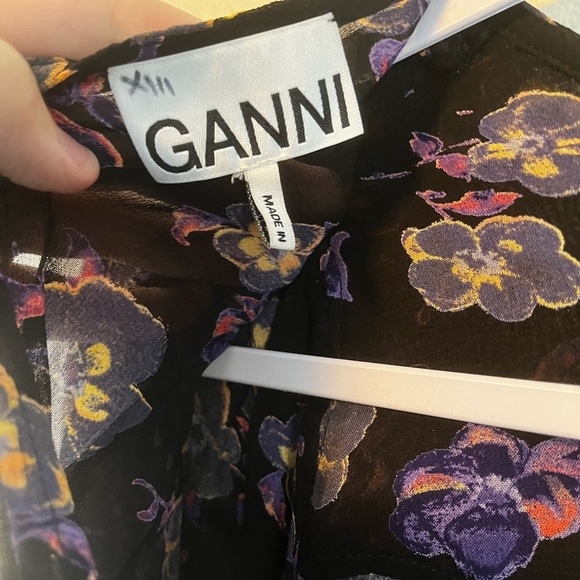Ganni Printed Georgette Blouse Size 32 or XXS - Picture 8 of 10